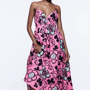Zara pink maxi dress